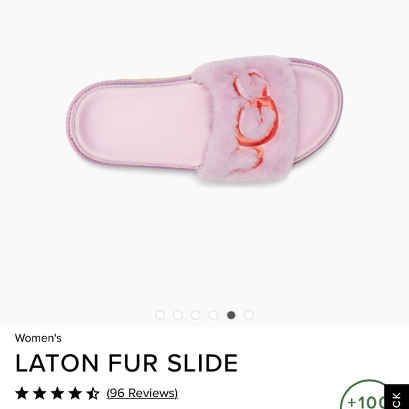 California Aster Ugg Laton Fur Slides - Picture 2 of 3